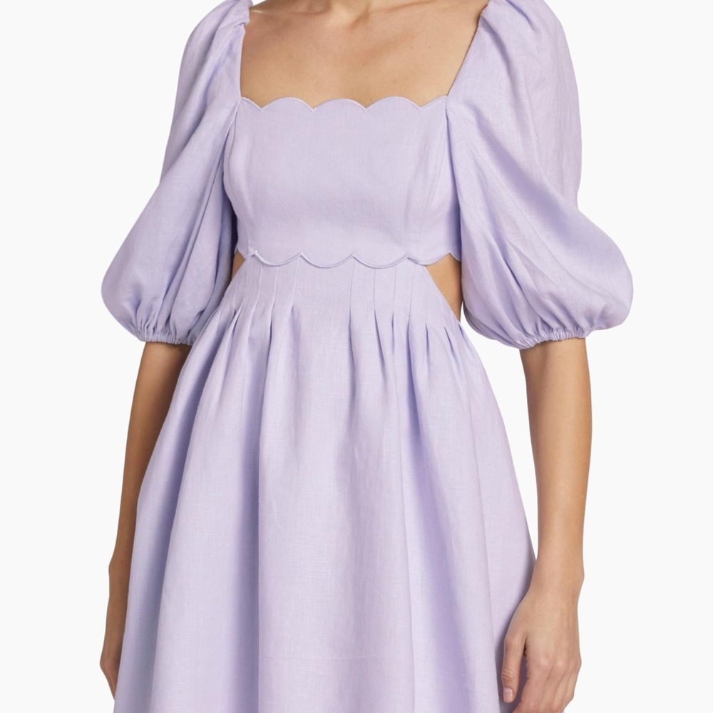 Zimmermann Lilac Puff Sleeve Midi Dress Sz AU0